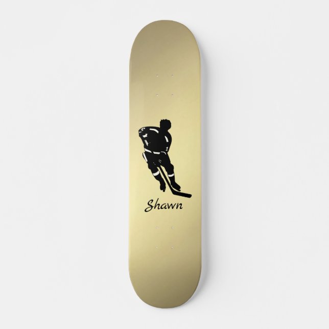 Skateboard Diseño deportivo de jugador de hockey (Anverso )
