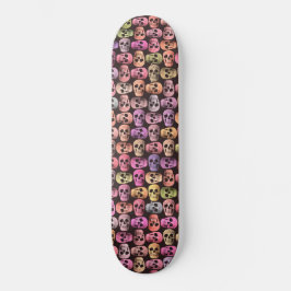 Skateboard Diseño divertido de arte pop de cráneo gótico