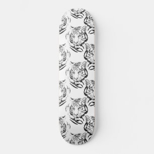 Skateboard Diseño elegante de impresión de cabezal blanco y