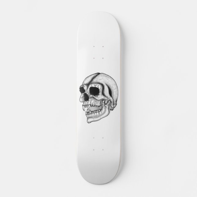 Skateboard Diseño en blanco y negro de Vampir Schädel (Anverso)
