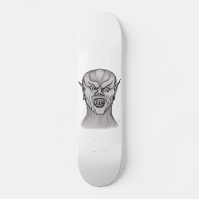 Skateboard Diseño en blanco y negro de vampiros (Anverso)