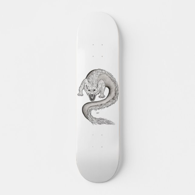 Skateboard Diseño en blanco y negro de Wolfdragon (Anverso )