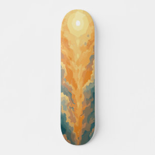 Skateboard Diseño Escénico de Nubes Separándose por el Sol Br