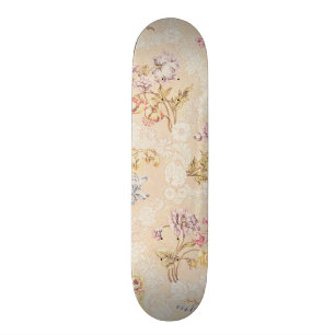 Skateboard Diseño floral con los peonies, los lirios y los