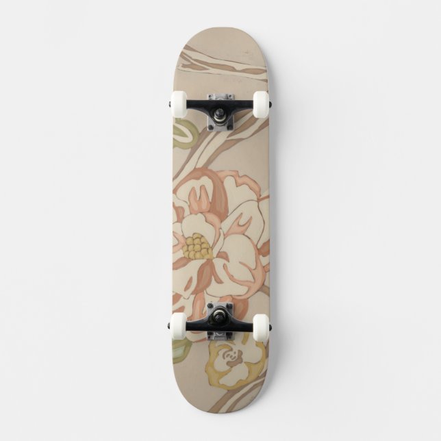 Skateboard Diseño floral decorativo Organza Chintz (Anverso)