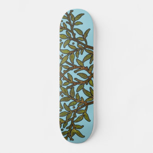 Skateboard Diseño floral del árbol de vintage William Morri