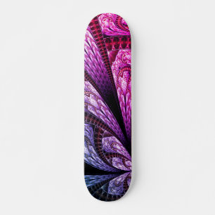 Skateboard Diseño fractal púrpura brillante arte digital
