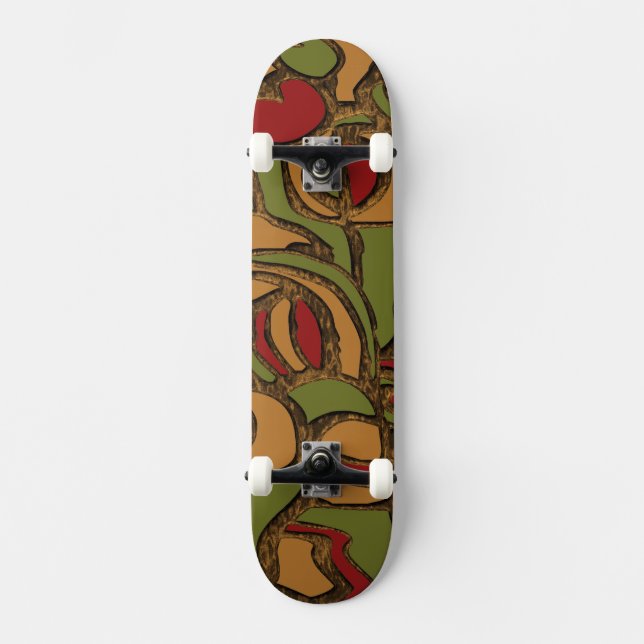 Skateboard Diseño genial de jeroglíficos mayas (Anverso)