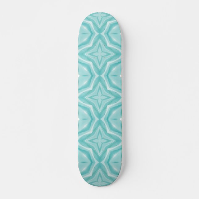 Skateboard Diseño geométrico azul verde verde azulado (Anverso )