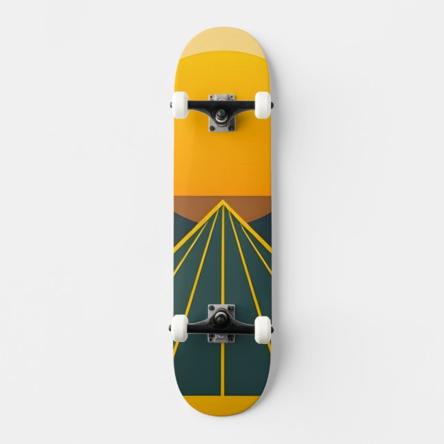 Skateboard Diseño gráfico retro elegante (Anverso)