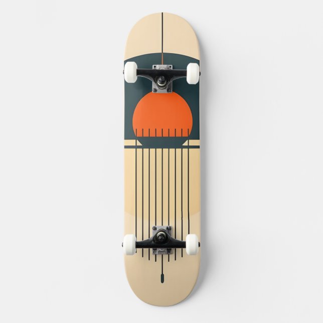 Skateboard Diseño gráfico retro minimalista (Anverso)