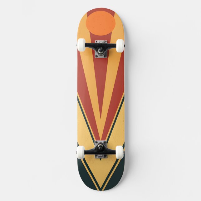 Skateboard Diseño gráfico retro minimalista (Anverso)
