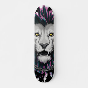 Skateboard Diseño indomable de leones de Punk espiritual