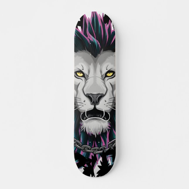 Skateboard Diseño indomable de leones de Punk espiritual (Anverso )