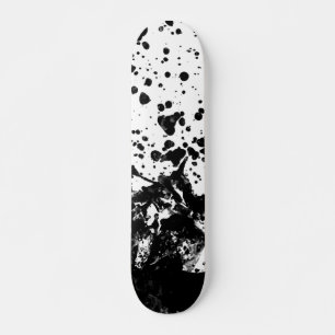 Skateboard Diseño líquido resumen negro y blanco