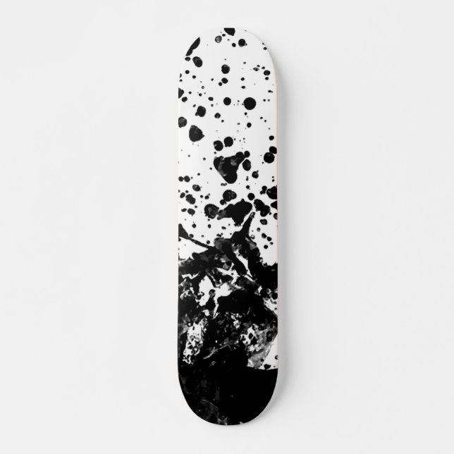 Skateboard Diseño líquido resumen negro y blanco (Anverso )