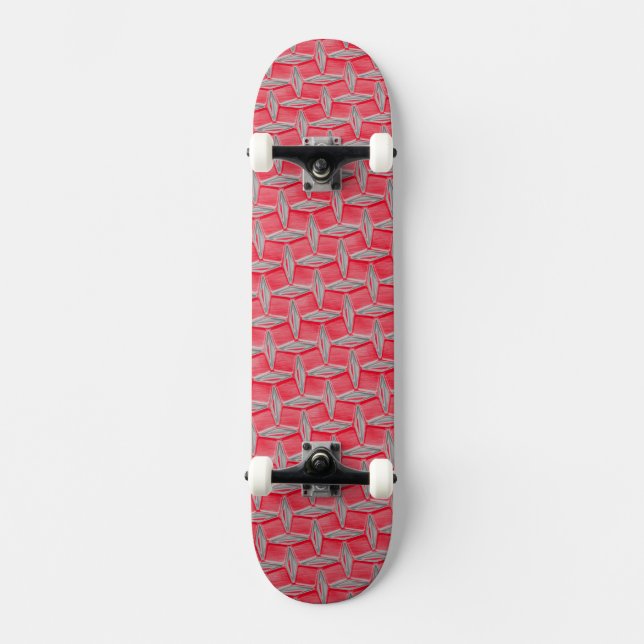 Skateboard Diseño Metalizado rojo (Anverso)