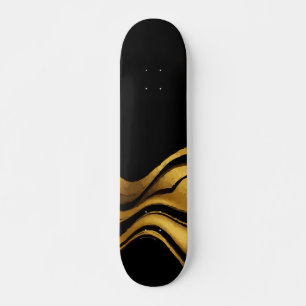 Skateboard Diseño minimalista de ondas doradas múltiples eleg