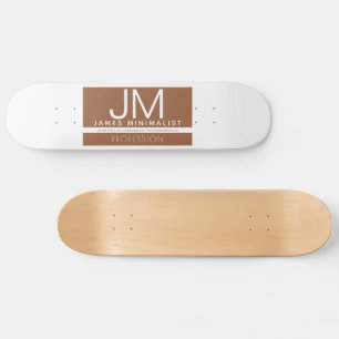Skateboard Diseño minimalista profesional moderno   Marrón y 