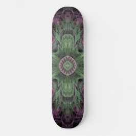 Skateboard Diseño moderno abstracto fractal púrpura y verde