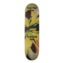 Skateboard diseño moderno original amarillo negro del arte
