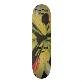 Skateboard diseño moderno original amarillo negro del arte