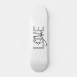 Skateboard Diseño moderno, sencillo, fresco, urbano Amor Espa
