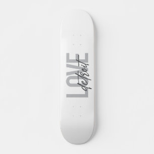 Skateboard Diseño moderno, simple, fresco, urbano Love Detroi