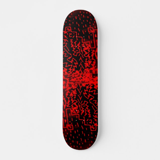 Skateboard Diseño negro/rojo abstracto #2 (Anverso )