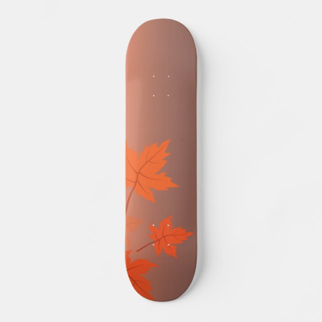 Skateboard Diseño otoñal con hojas de arce y efecto bokeh (Anverso)