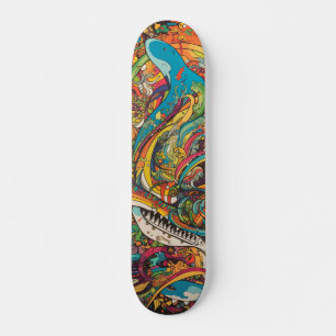 Skateboard Diseño psicodélico colorido