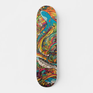 Skateboard Diseño psicodélico colorido