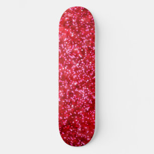 Skateboard Diseño Purpurina de bonito Brillante Red Faux