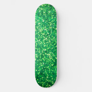 Skateboard Diseño Purpurina de bonito Verde Faux