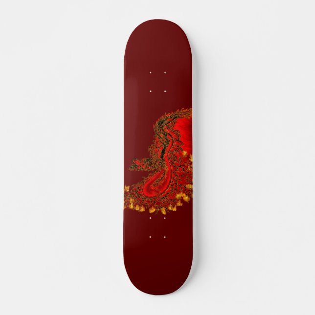 Skateboard Diseño rojo y dorado de China Dragon (Anverso )