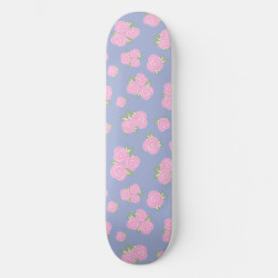Skateboard Diseño Romántico de Rosa Antigua