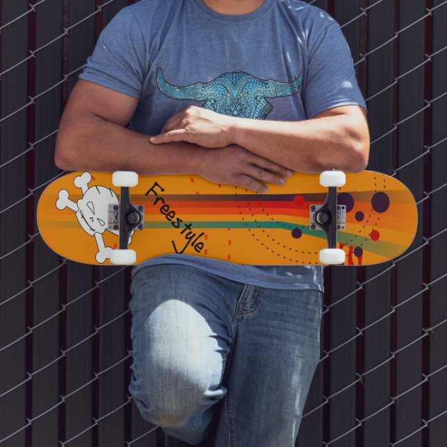 Skateboard diseño simple y naranja (Exterior 3)