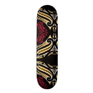 Skateboard Diseño tradicional maorí del moko en amarillo del