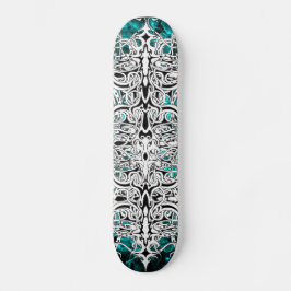 Skateboard Diseño tribal del Imperio Blanco y Negro