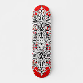 Skateboard Diseño tribal del Imperio Blanco y Negro
