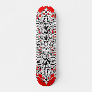 Skateboard Diseño tribal del Imperio Blanco y Negro