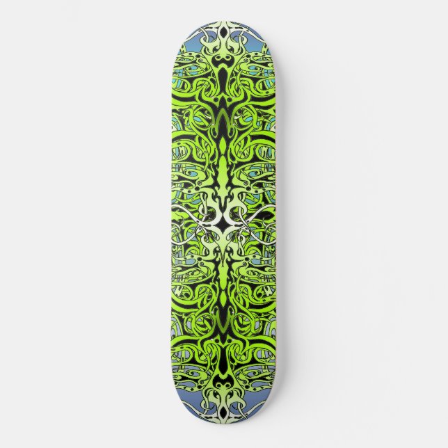Skateboard Diseño tribal del Imperio Verde (Anverso)