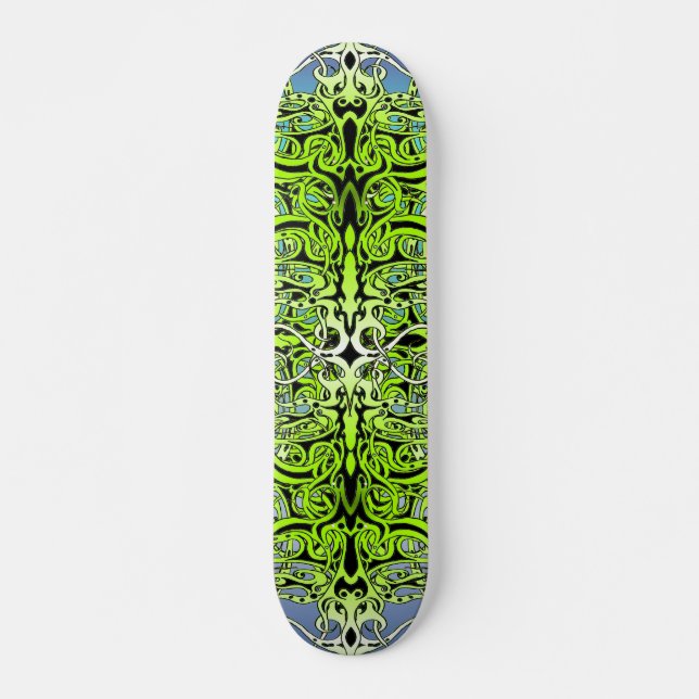 Skateboard Diseño tribal del Imperio Verde (Anverso )