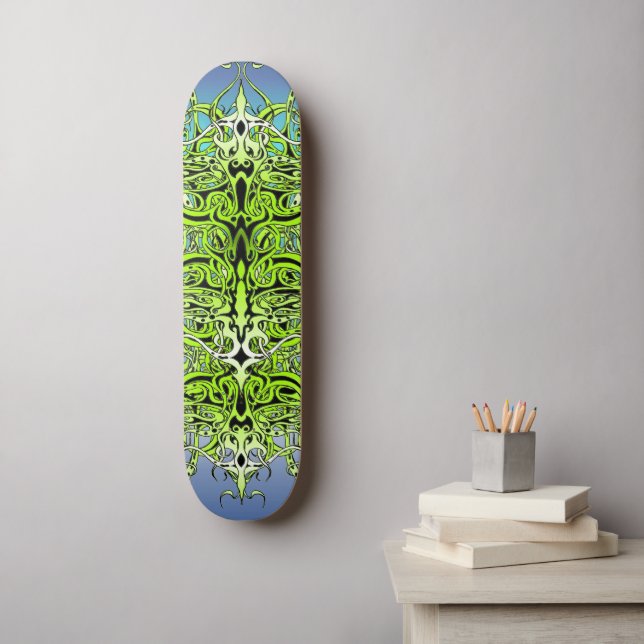 Skateboard Diseño tribal del Imperio Verde (Arte de la pared)