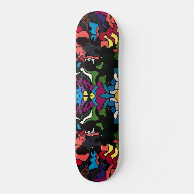 Skateboard Diseño trippy psicodélico abstracto de la medusa (Anverso)