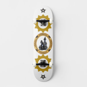 Skateboard Diseño vectorial de la luz del sol dorado 