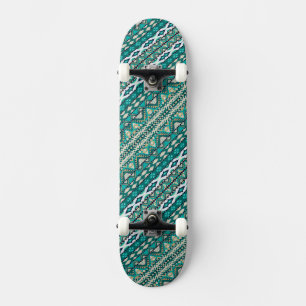 Skateboard Diseño verde lindo patrones aztecas diseño