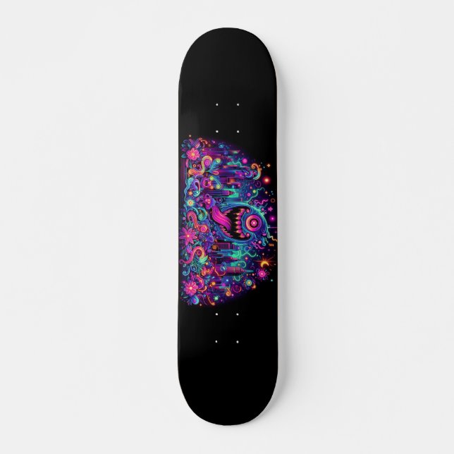 Skateboard Diseños brillantes de monstruos de graffiti (Anverso )