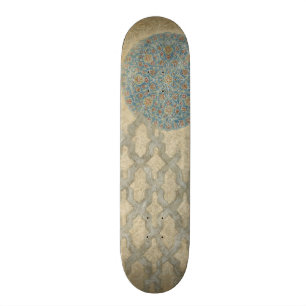 Skateboard Disposición floral de taparo plateado decorativo