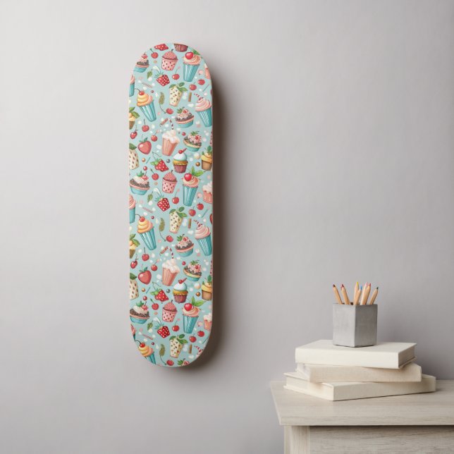 Skateboard Diversión de Helado (Arte de la pared)